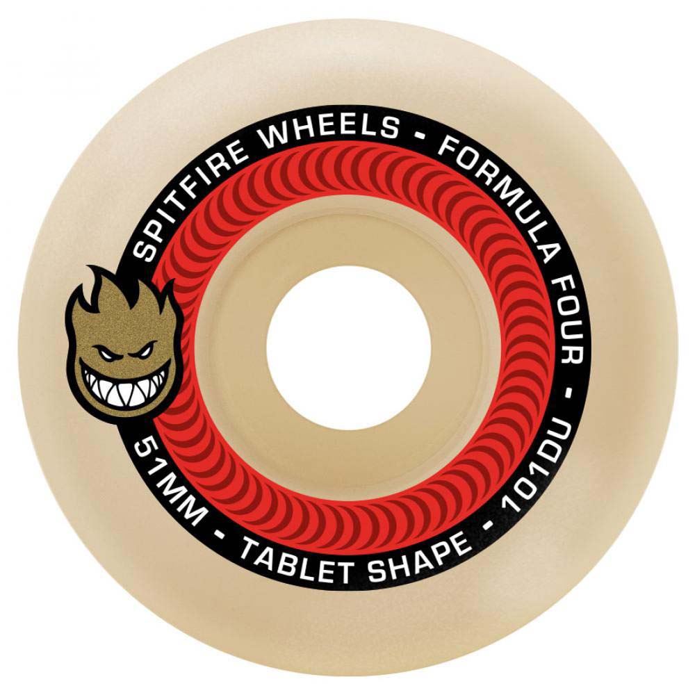 Spitfire Formula Four Tablet Skateboard Wheels 101DU Natural 52mm
