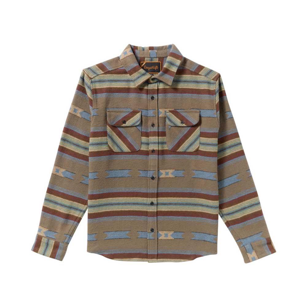 RVCA Dayshift Blanket Flannel Longsleeve Shirt Mushroom
