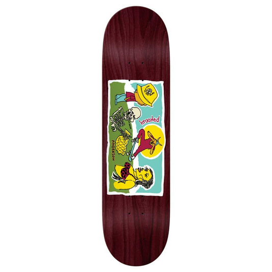Krooked Skateboard Deck Manderson Bone Assorted Wood Stains 8.38 "