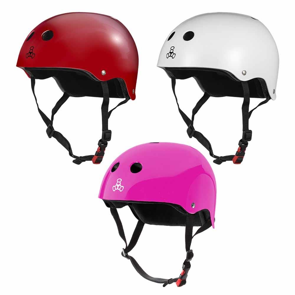 Triple 8 Sweatsaver Cert Skateboard Helmet Glossy Pink