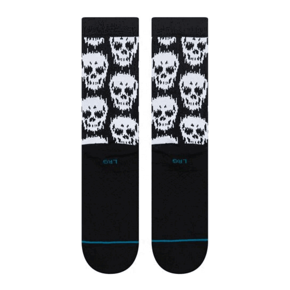 Stance Static Skull Crew Socks Black Large Uk7-11