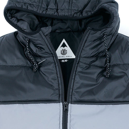 Element Alder Heavy Puff Jacket Black Grey Reflective