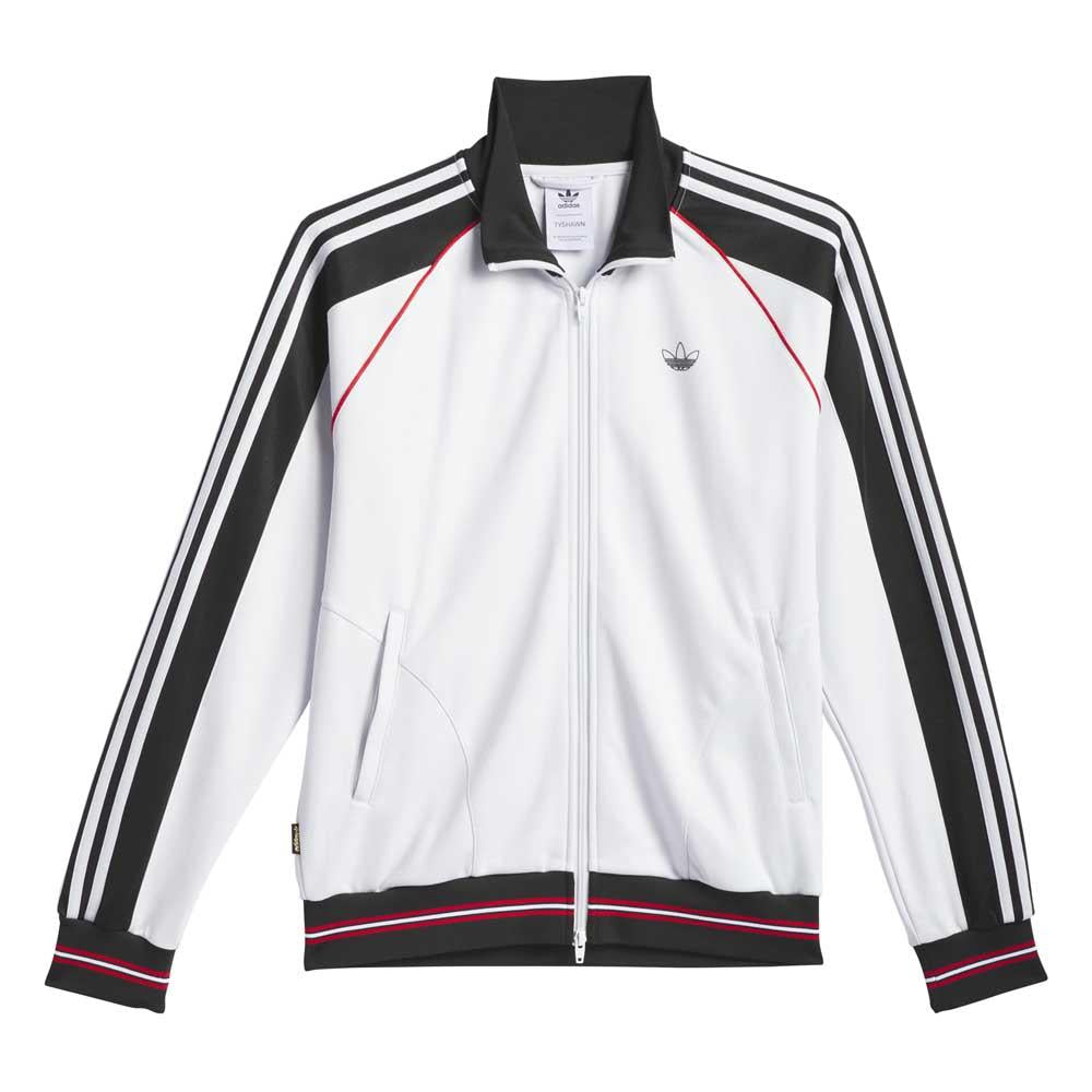 Adidas Skateboarding Tyshawn Track Jacket Crystal White Black Better Scarlet