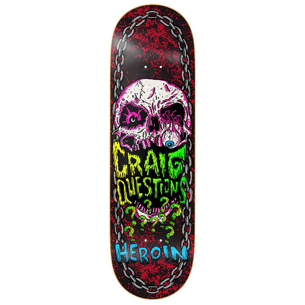 Heroin Skateboards Craig Questions Knock Off Skateboard Deck 9.25"