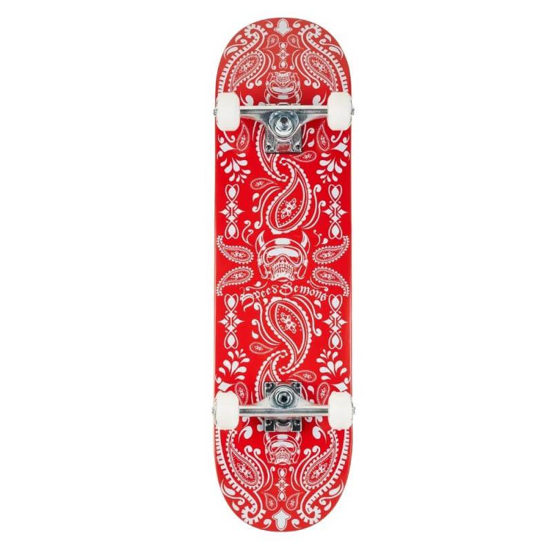 Speed Demons Bandana Factory Complete Skateboard Red White 7.75''