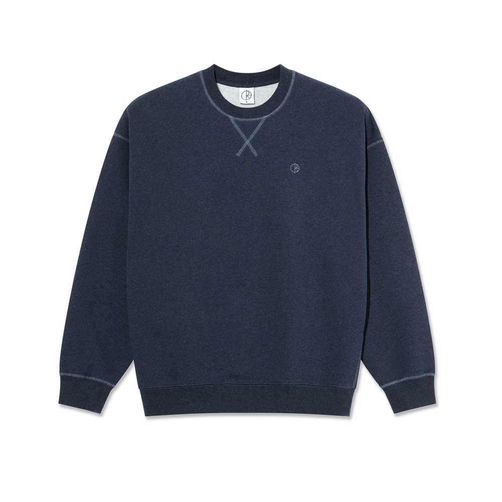 Polar Skateboards Fankie Crewneck Sweatshirt Navy Melange – Black