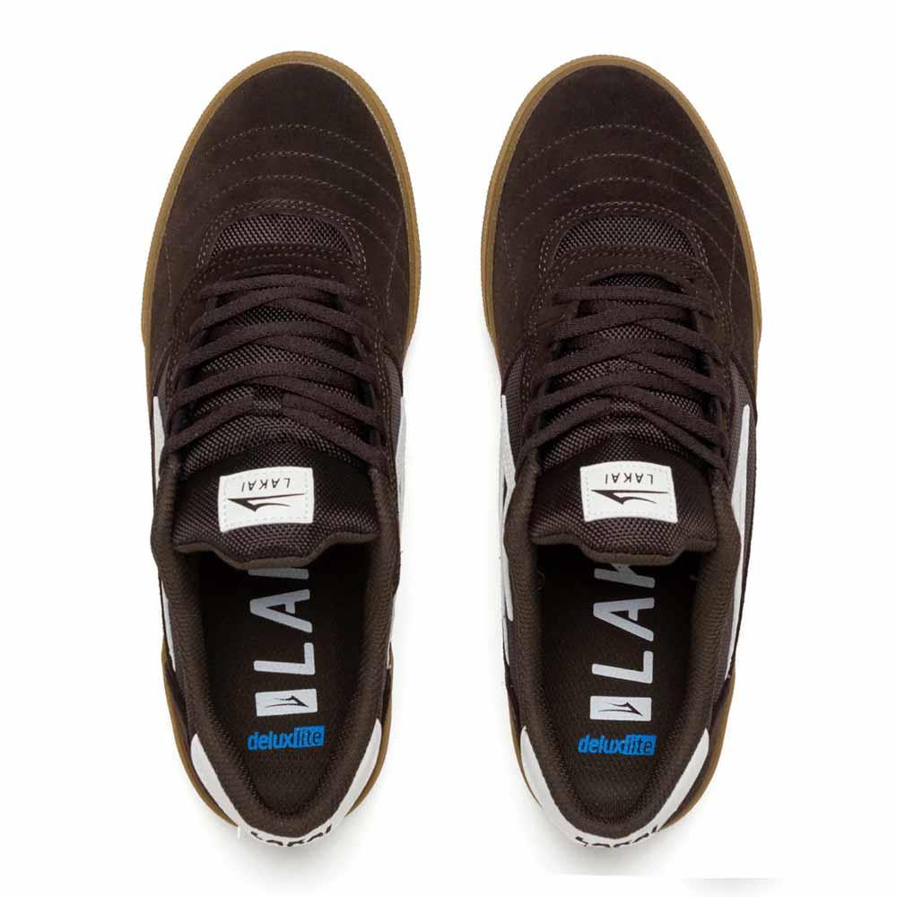 Lakai Cambridge Chocolate Light Blue UV Suede Skate Shoe