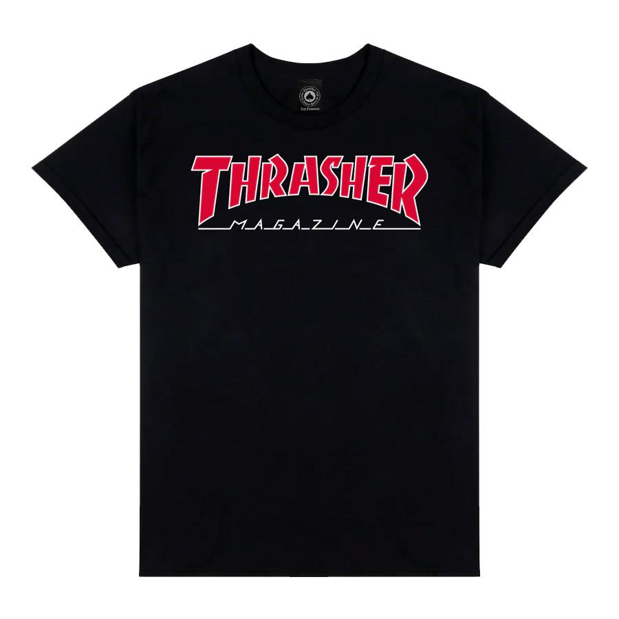 Thrasher Skateboard Magazine Outlined T-Shirt Black