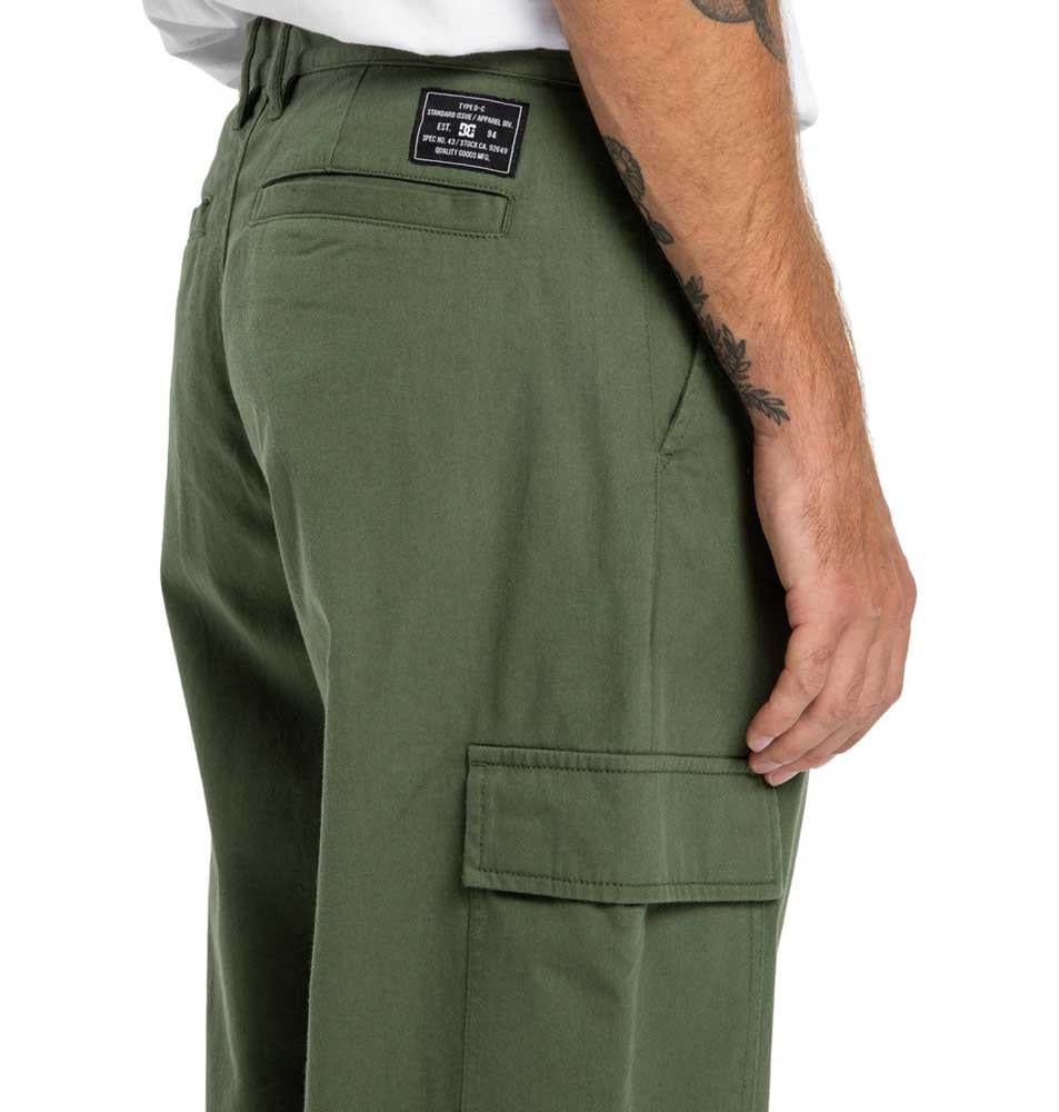 DC Shoe Co Worker Baggy Cargo Chino Pants Bronze Green