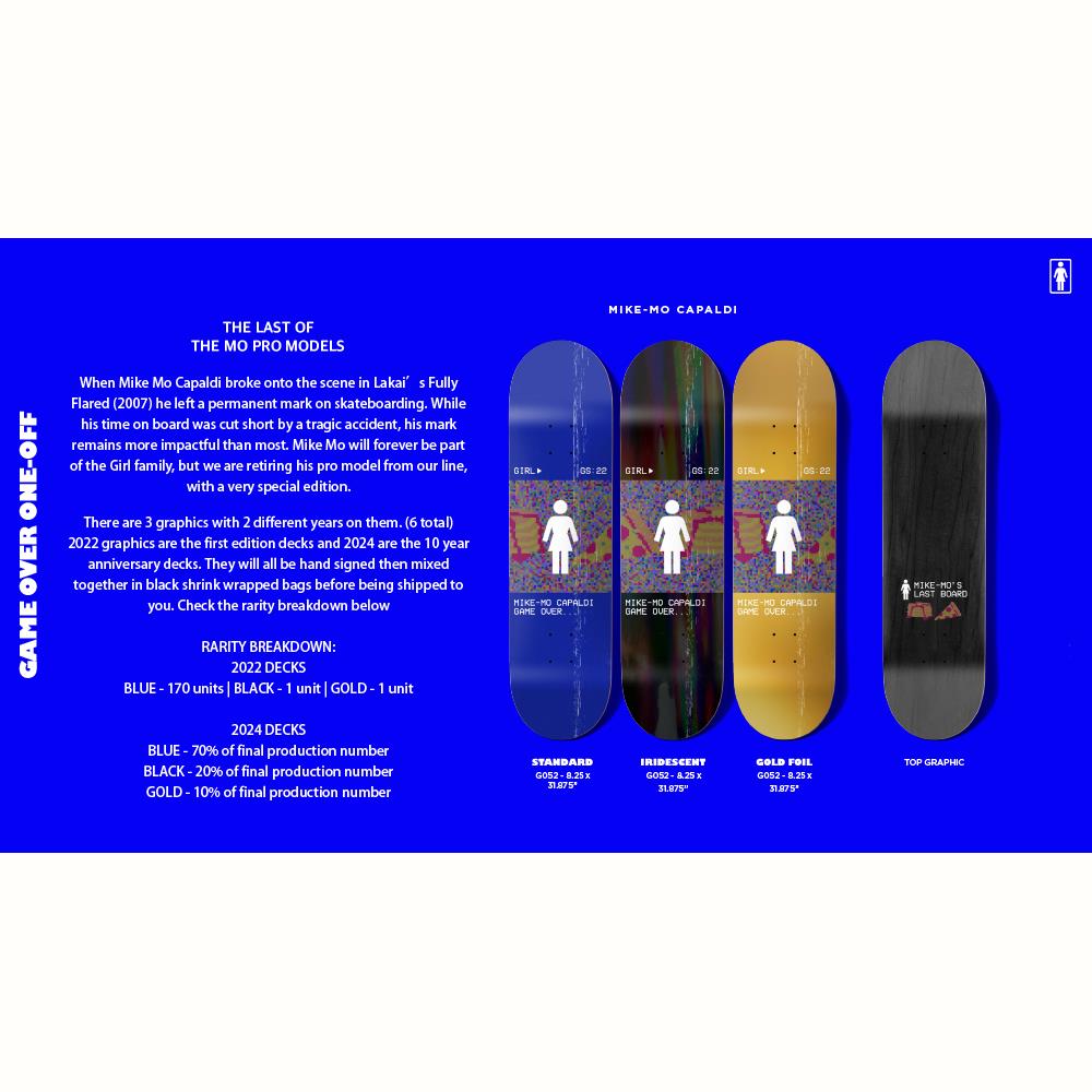 Girl Skateboards Mike Mo Game Over Blindbag Ltd Edition Skateboard Deck 8.25"