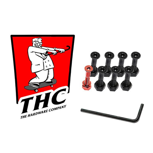The Hardware Company THC The Colonel Shred Red Skateboard Nuts & Bolts 1" Allen Key & Sticker