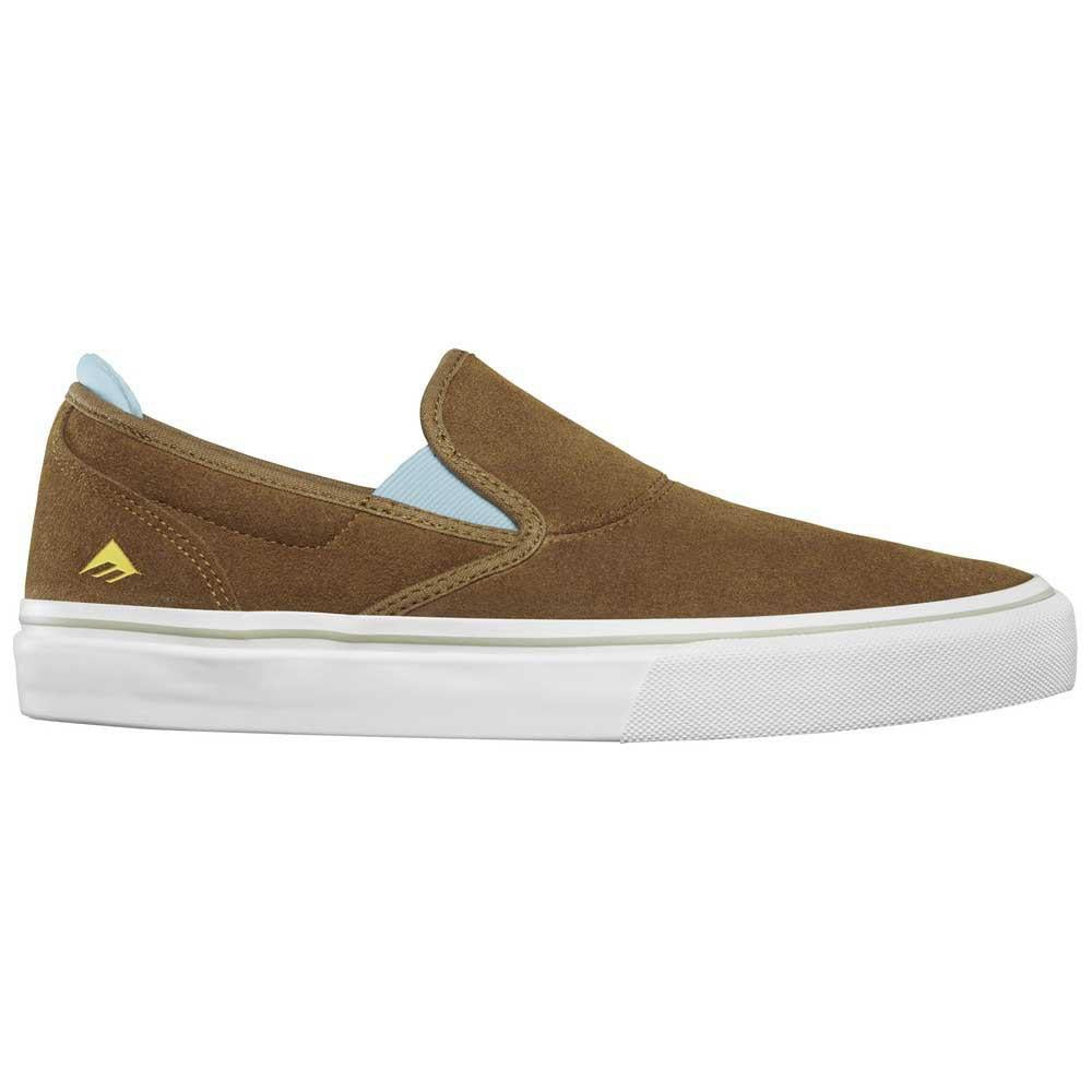 Emerica Wino G6 Slip On Skate Shoes Brown Blue