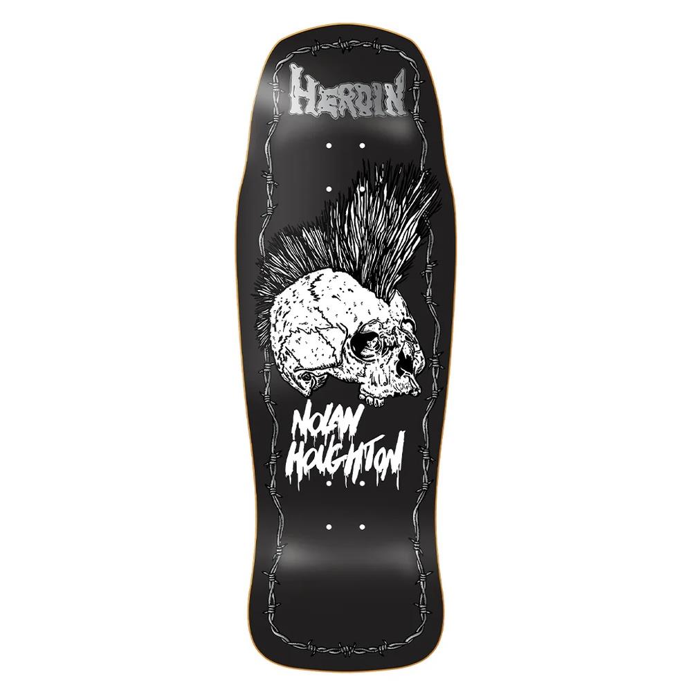 Heroin Skateboards Nolan Punk Skull Skateboard Deck 10.25”