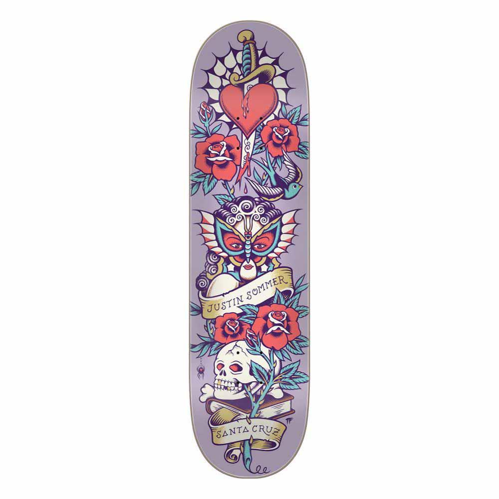 Santa Cruz XV Everslick Skateboard Deck Sommer Tattooed Pink/Purple 8.25 "
