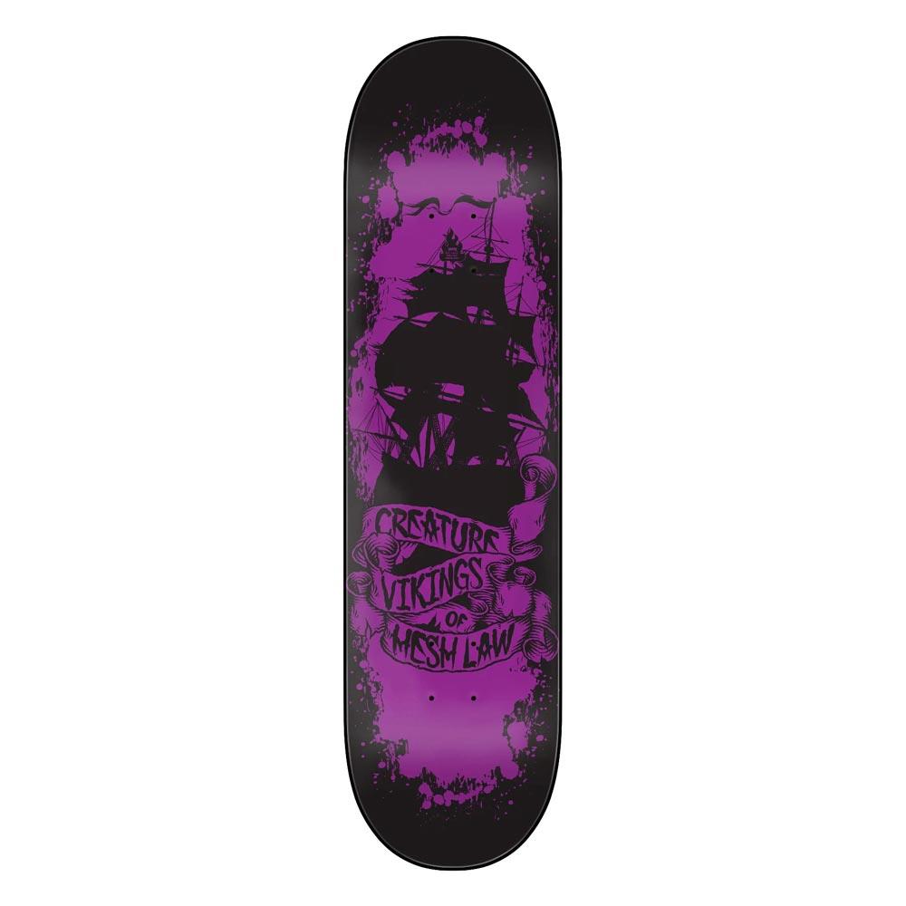 Creature Decks Gravette Vikings Hesh Law XX Skateboard Deck Purple Green 8.3"