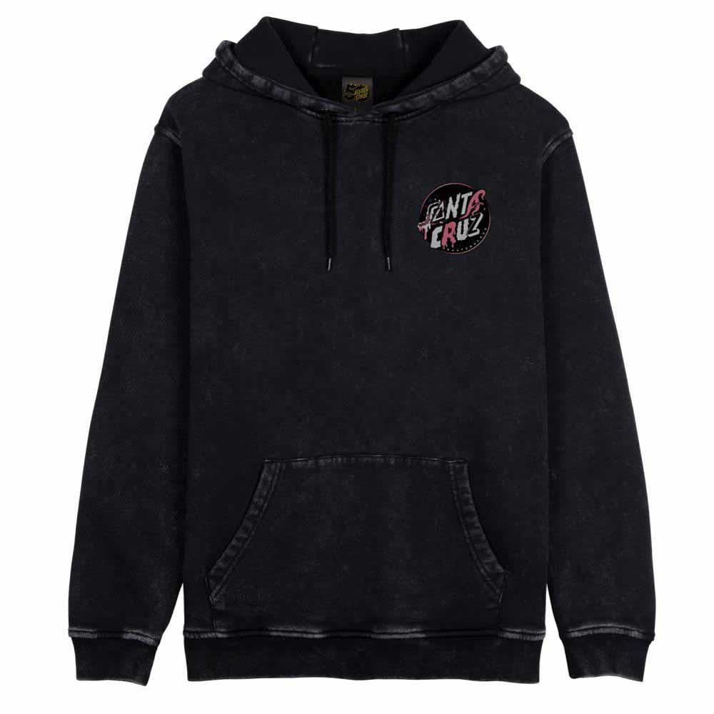 Santa Cruz DNA Dot Hooded Sweatshirt Black Acid Wash