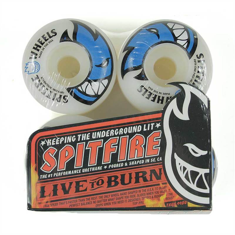 Spitfire Bighead Classic Skateboard Wheels 99du White Dark Blue 51mm