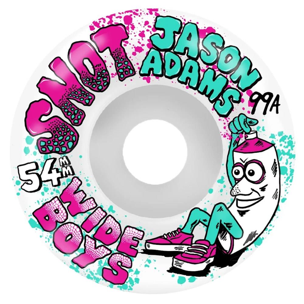 Snot Wheels Jason Adams Wide Boys White Skateboard Wheels 54mm 99a