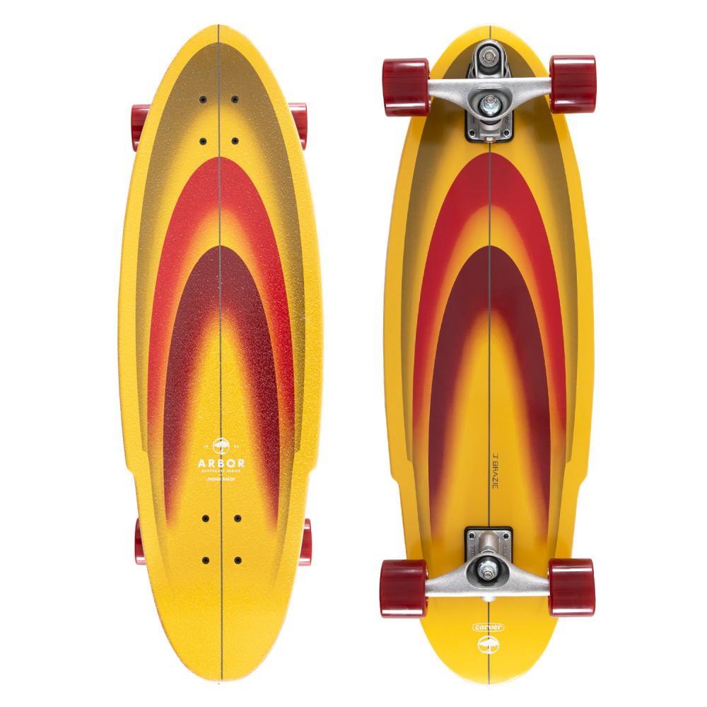Arbor Surfskate C7 Jordan Brazie Yellow Red Complete Skateboard 32.5"