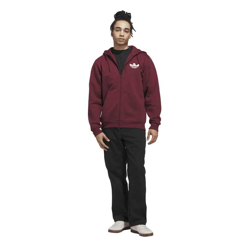 Adidas Skateboarding Shmoo Zip Up Hooded Sweatshirt Dark Red Aluminium