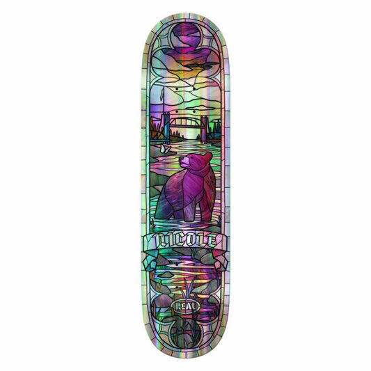 Real Skateboard Deck Nicole Foil Holo Cathedral Rainbow Foil 8.38"