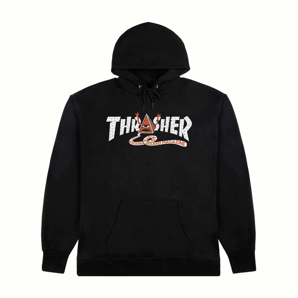 Thrasher Magazine X Toy Machine Pyramid Hooded Sweatshirt Black Black Sheep Store