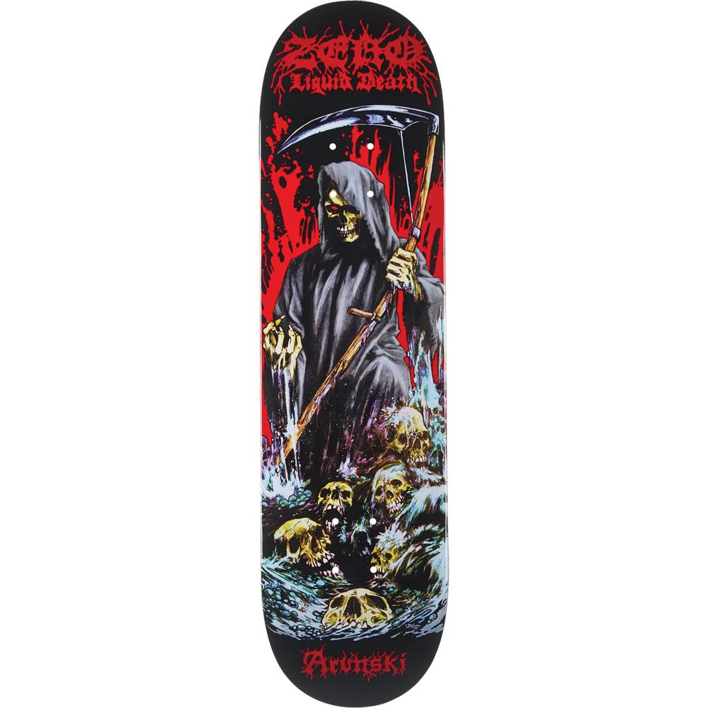 Zero Skateboards Adam Arunski Liquid Death Skateboard Deck 8.25"