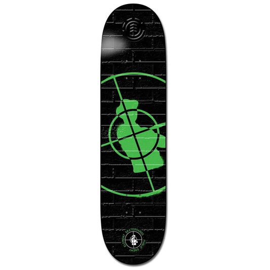 Element X Public Enemy PEXE Stencil Skateboard Deck Black 8.25"