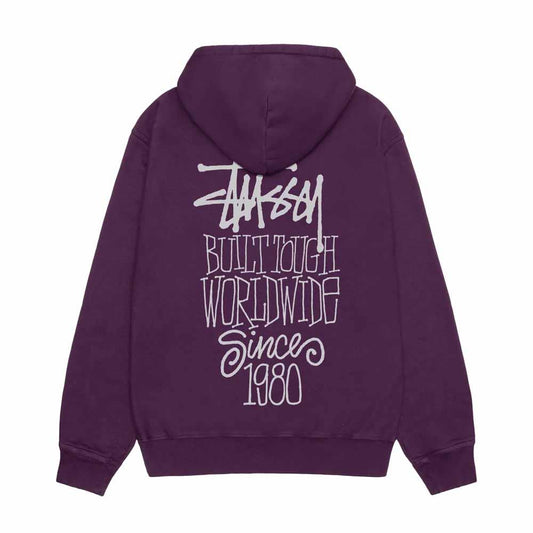 Stussy Built Tough Pig Dyed Hooded Sweatshirt Purple
