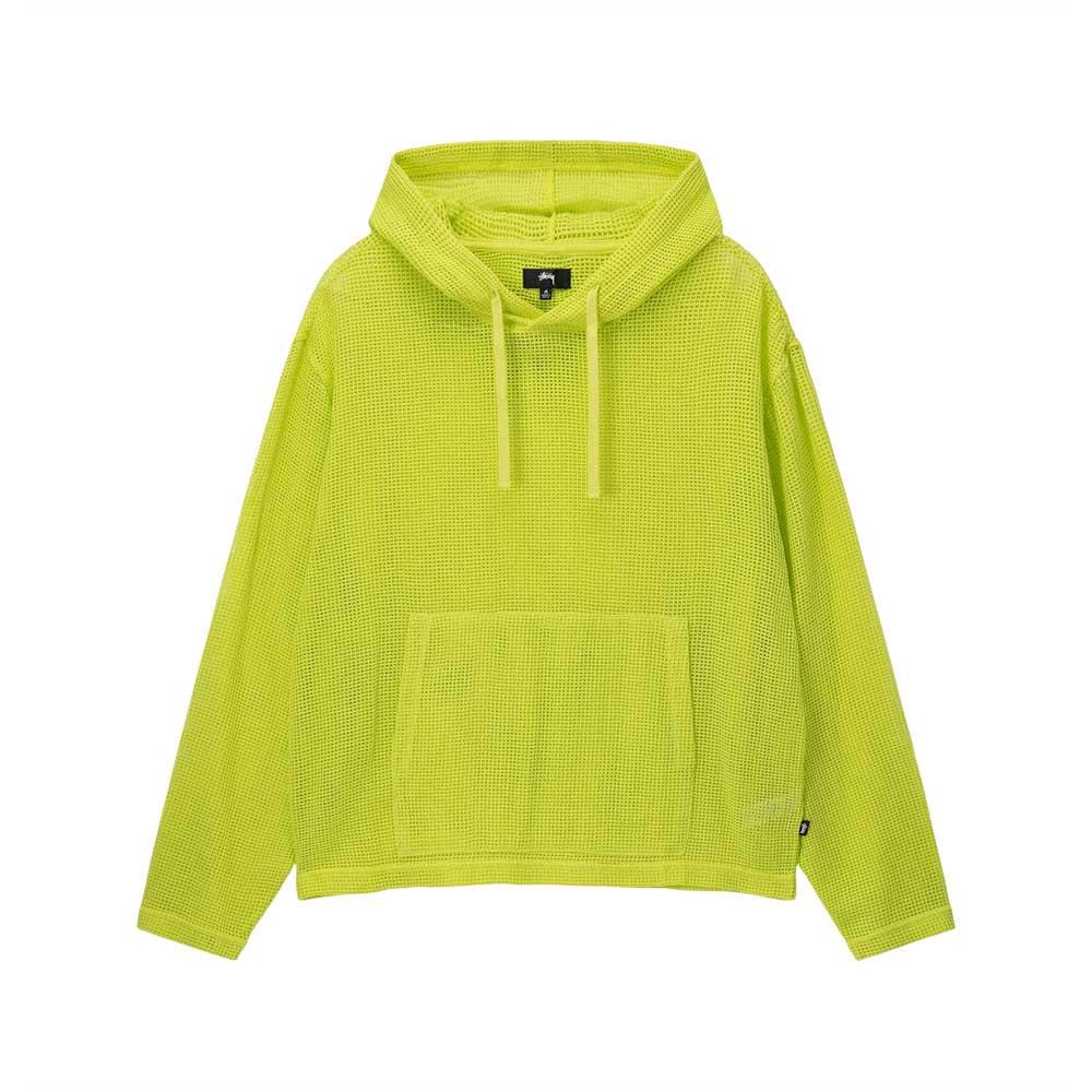 Stussy Cotton Mesh Hooded Sweatshirt Lime Green