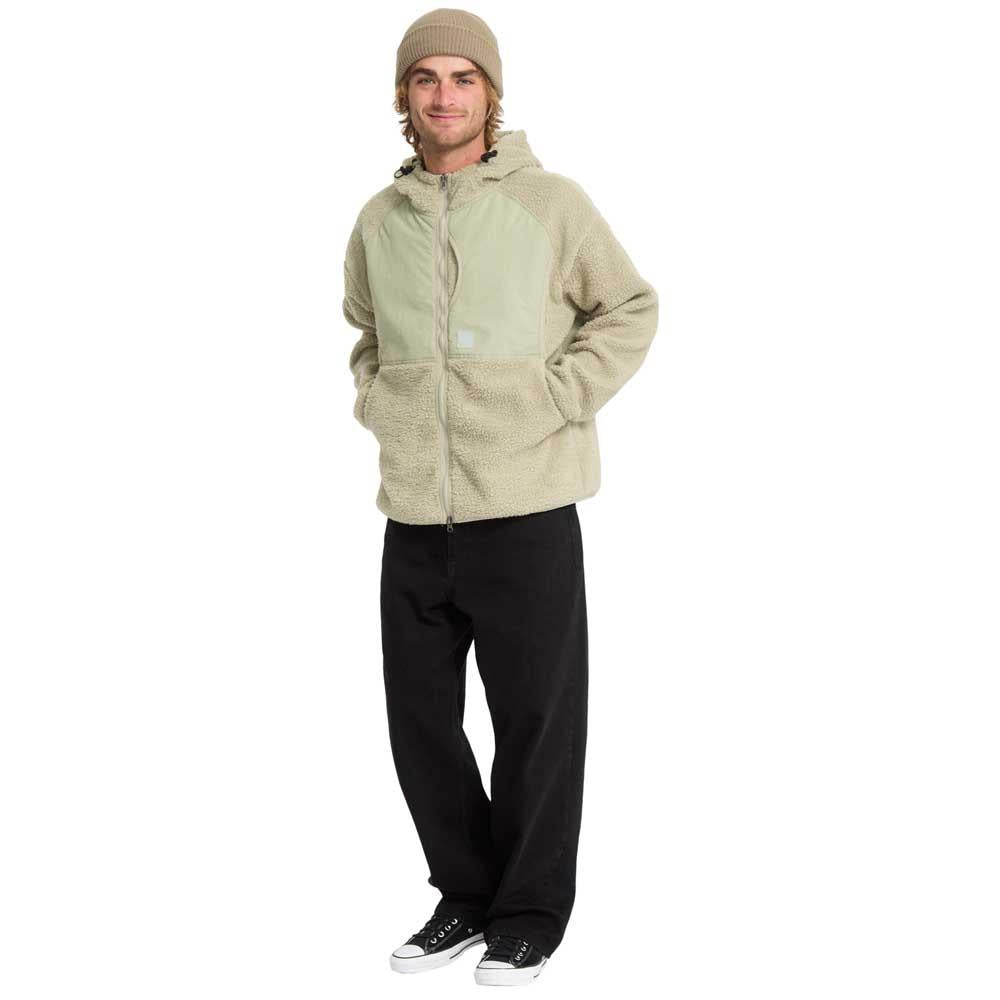 Volcom Nomaa Sherpa Zip Hooded Sweatshirt Green Tea