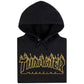 Thrasher Hooded Sweatshirt Flame Hood Black Yellow