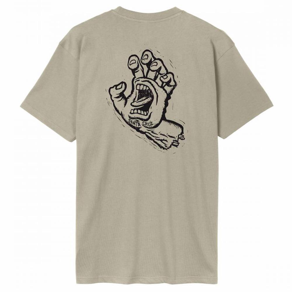 Santa Cruz Stamped Screaming Hand T-Shirt Stone Grey