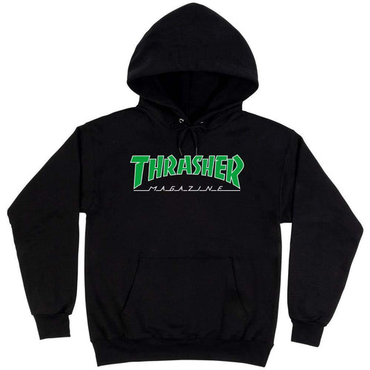 Thrasher Magazine Hooded Sweatshirt Outlined Black/Green