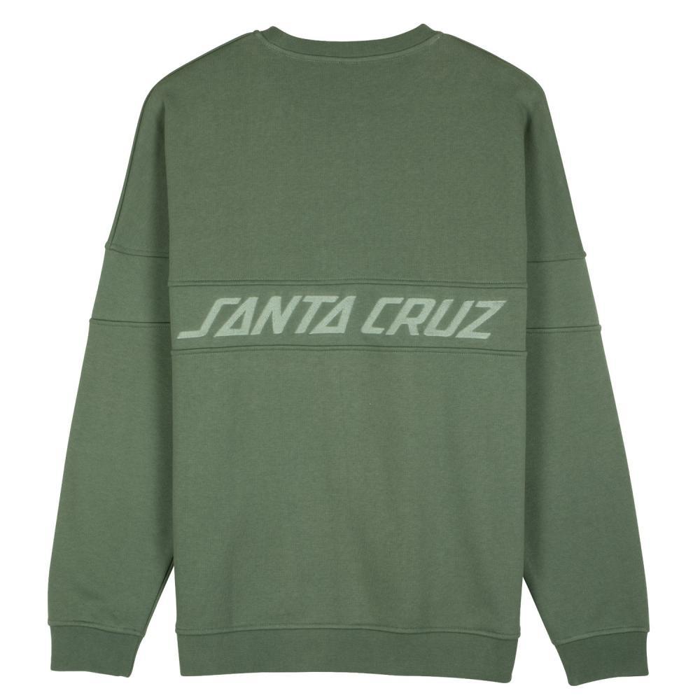 Santa Cruz Tonal Strip Panel Crewneck Sweatshirt Sage