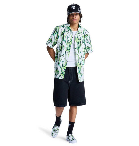 DC Full On Resort Shirt Liquid Fuego White
