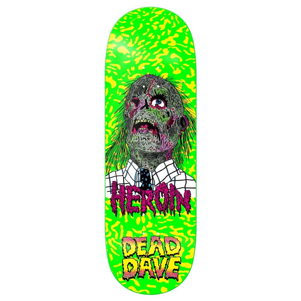 Heroin Skateboards Dead Dave Dead Head Neon Skateboard Deck 10.1”