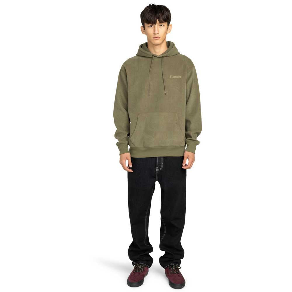 Element Serif Coruroy Pullover Hooded Sweatshirt Kalamata Brown Green
