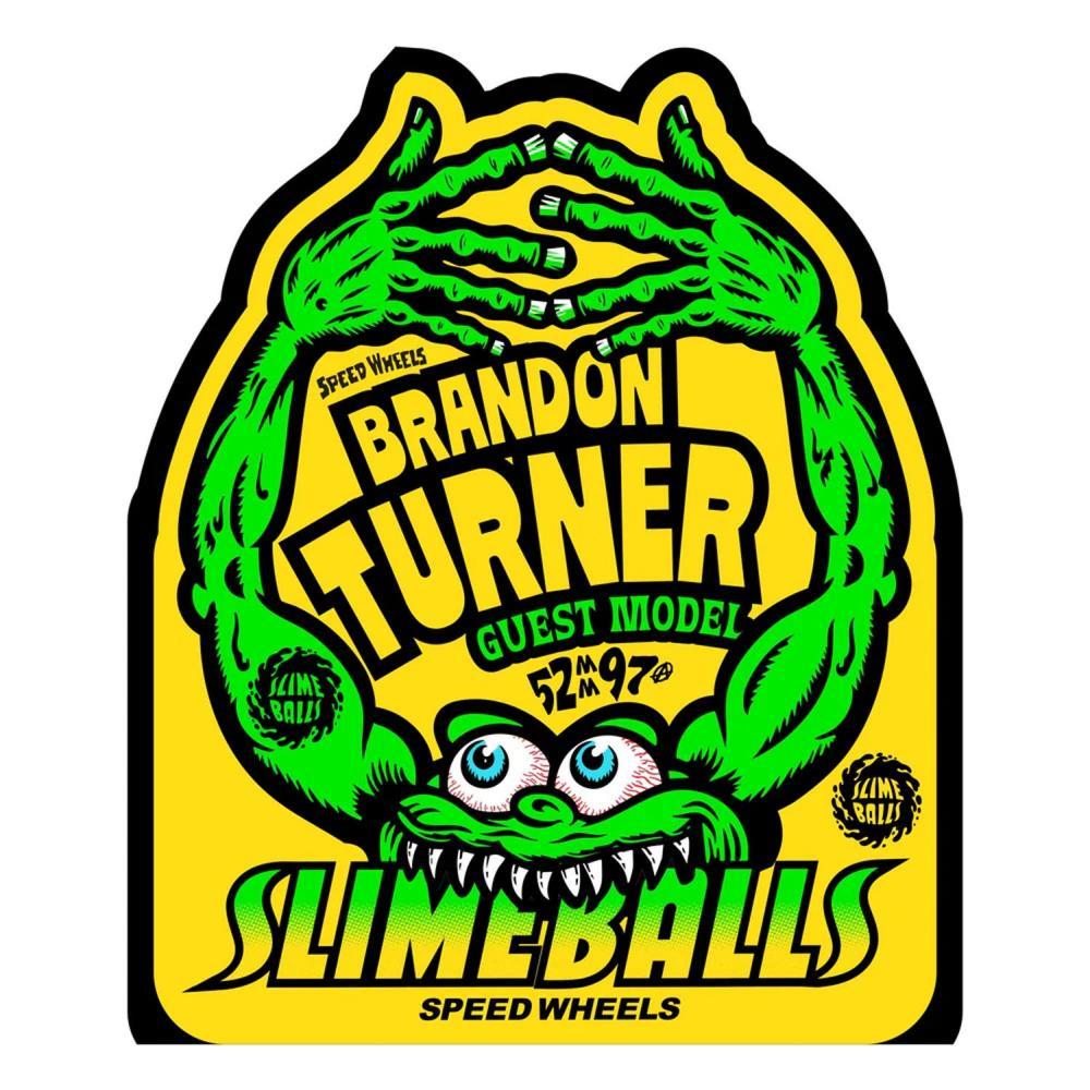 Slime Balls Skateboard Wheels Brandon Turner Guest Chubs 97a White 52mm