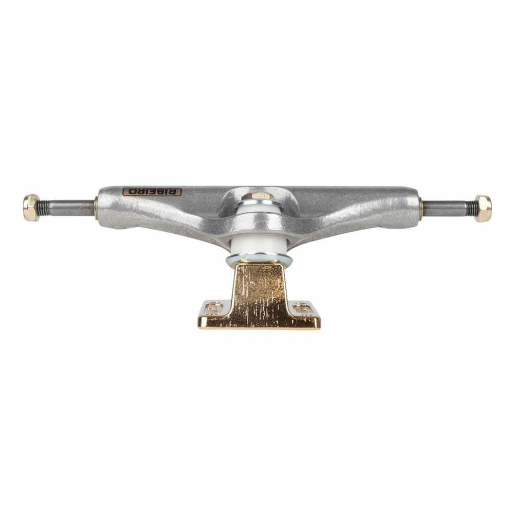 Indy Stage 11 Skateboard Trucks Carlos Riebeiro 139 Mid Silver/Gold 139mm