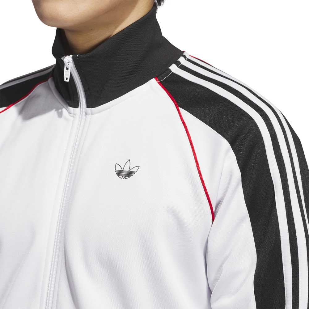 Adidas Skateboarding Tyshawn Track Jacket Crystal White Black Better Scarlet