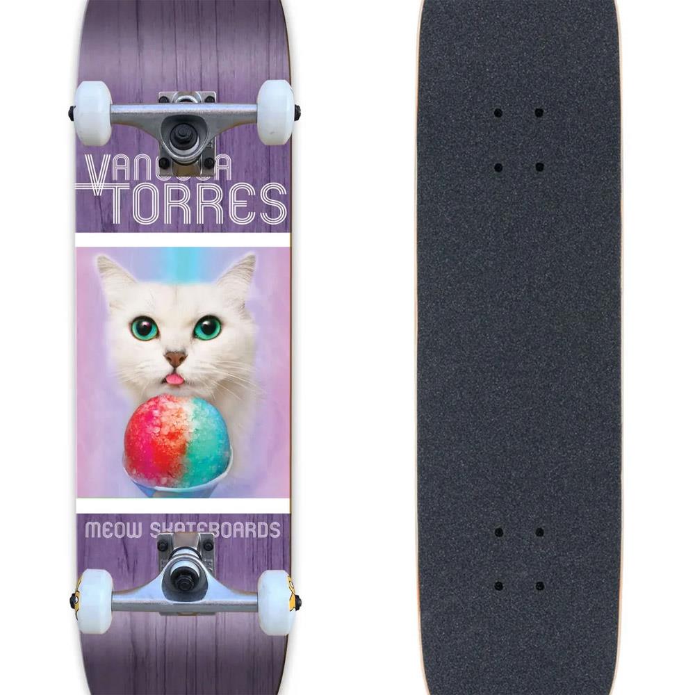 Meow Vanessa Torres Furreal Factory Complete Skateboard Multi 7.75"
