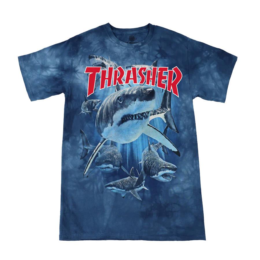 Thrasher Skateboard Magazine Shark T-Shirt Navy