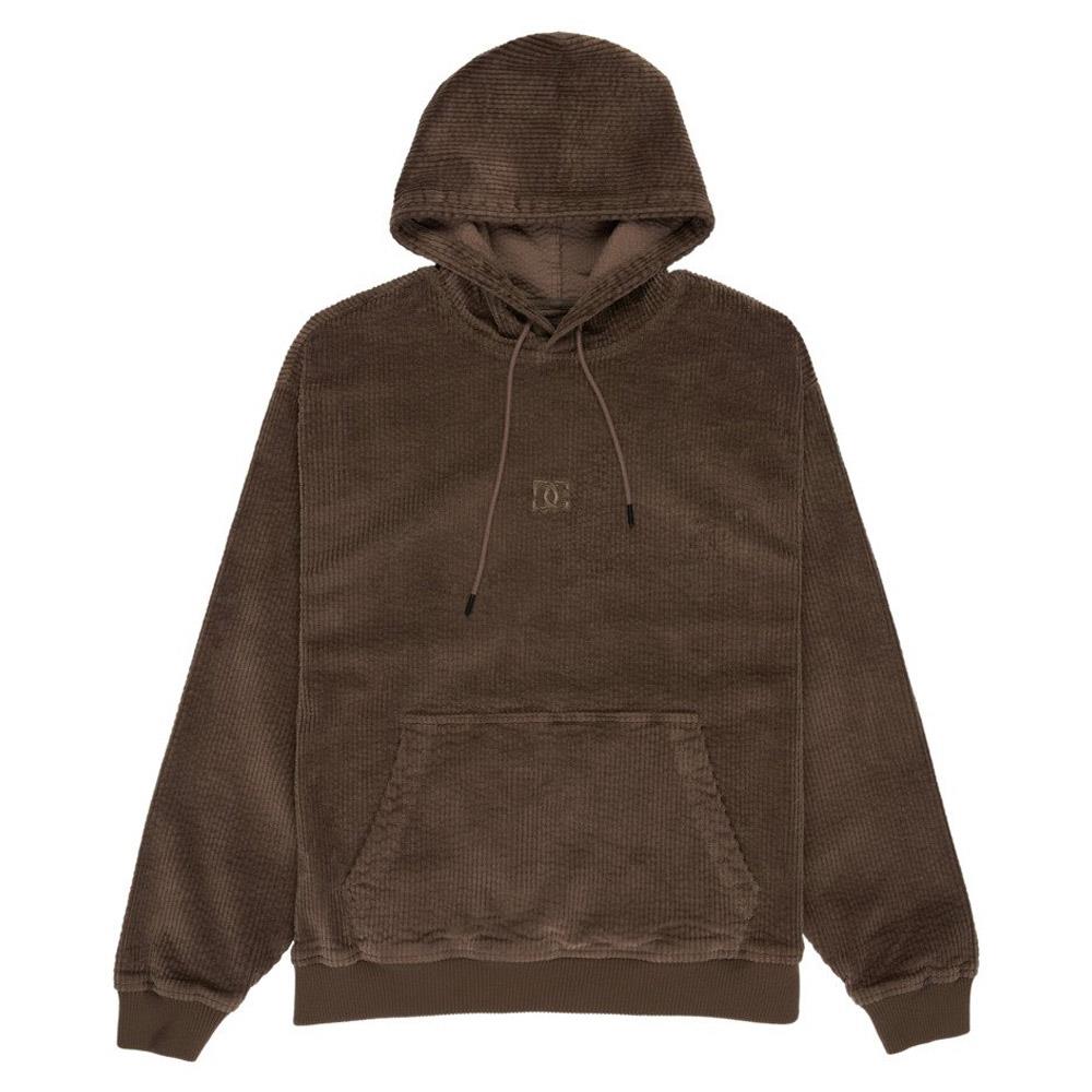 DC Shoe Co Backlash Corduroy Pullover Hooded Sweatshirt Morel Brown