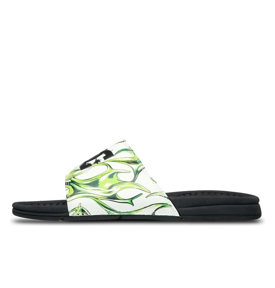 DC Shoe Co Bolsa Slides Sandals Liquid Fuego White