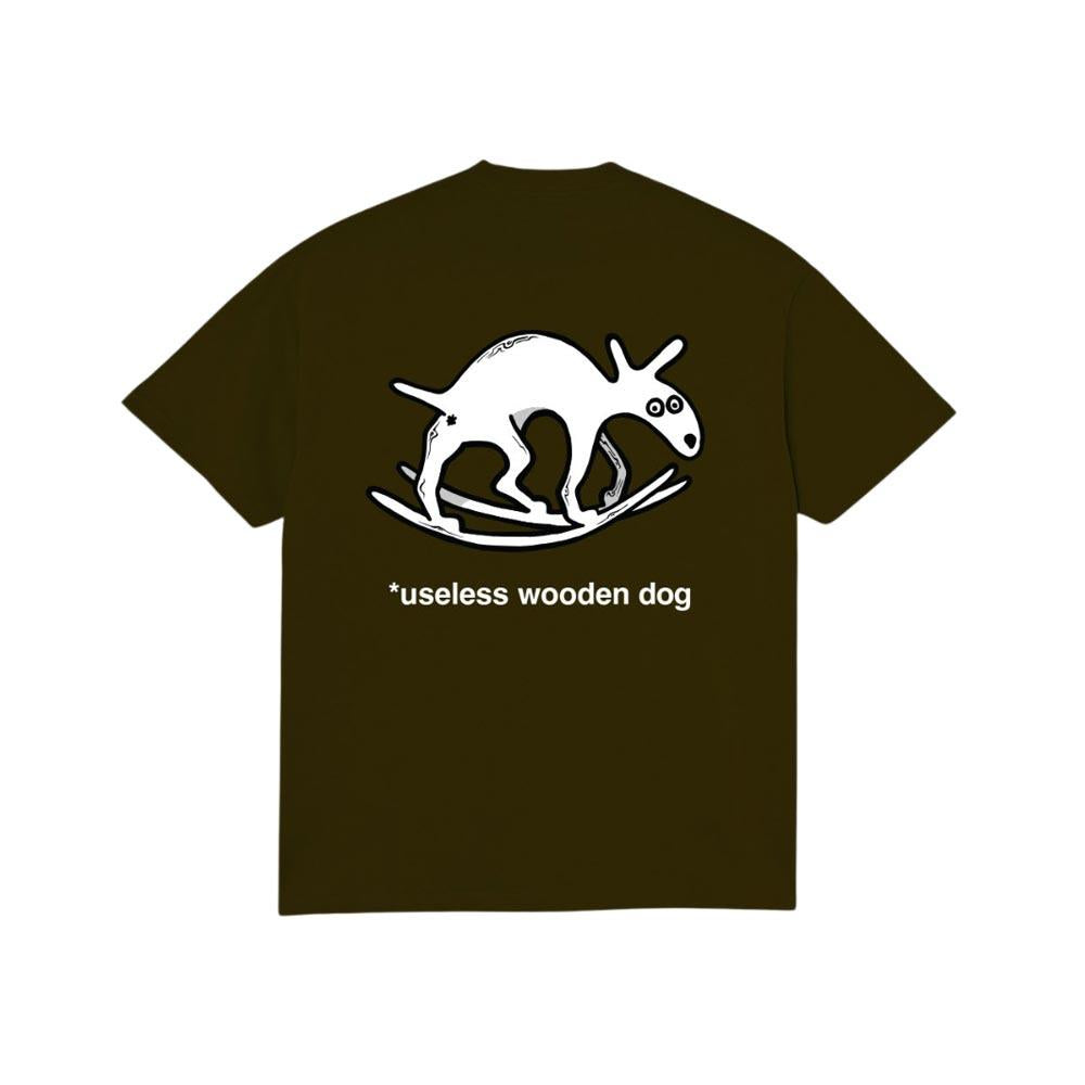 Polar Skateboards Useless Wooden Dog T-Shirt Chocolate Brown