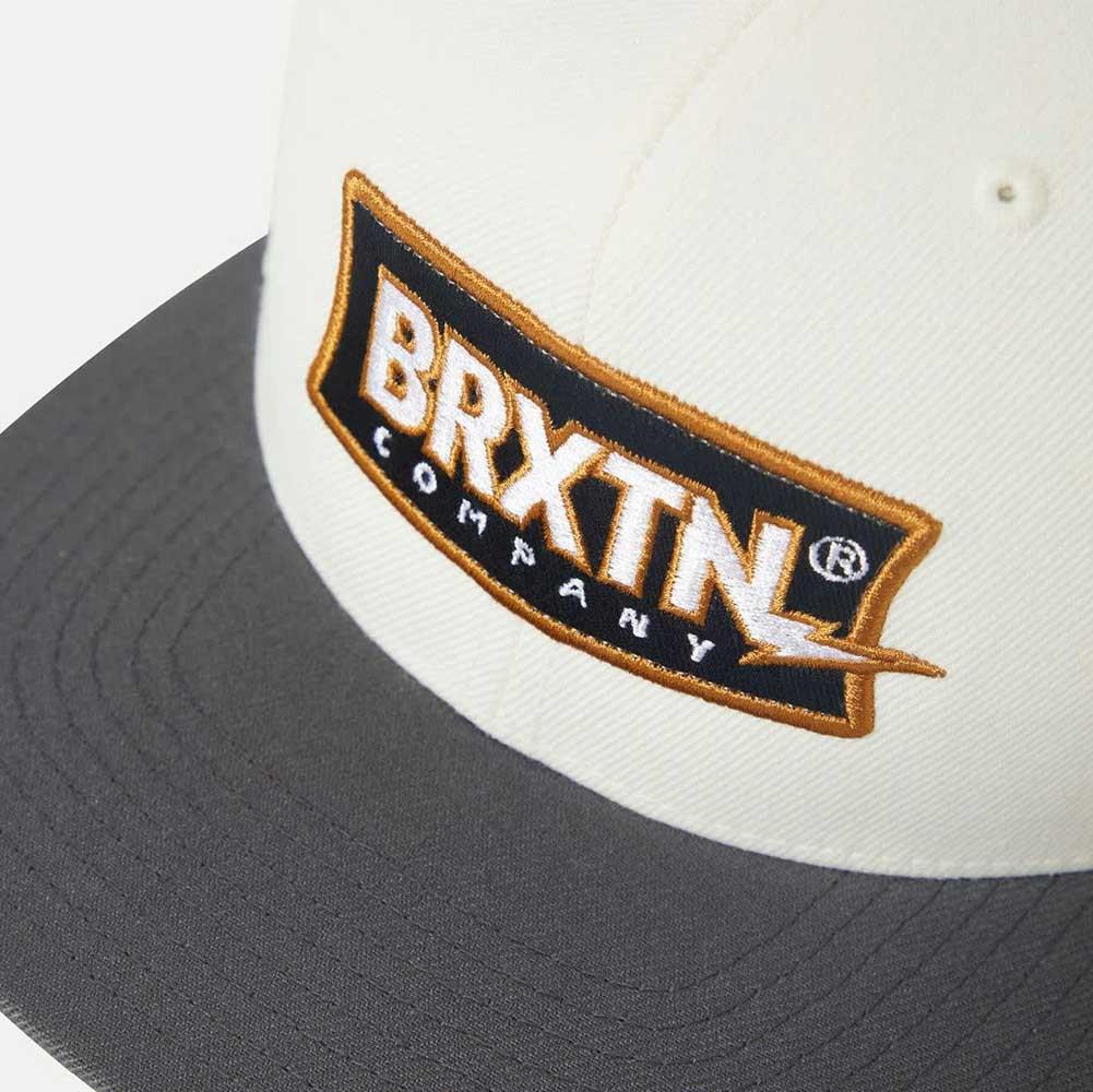 Brixton Lightning Snapback Cap Off White Charcoal One Size