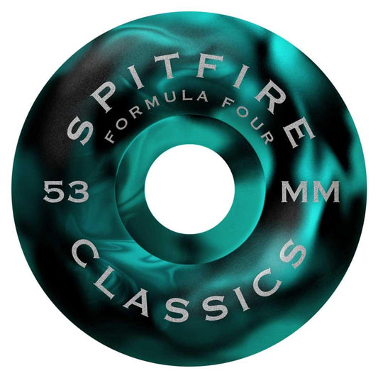 Spitfire Team Floral Skateboard Wheels Formula Four 99A Classic Teal 53mm