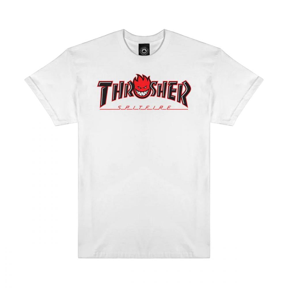 Thrasher x Spitfire T-Shirt Big Head Outline White