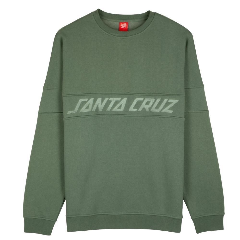 Santa Cruz Tonal Strip Panel Crewneck Sweatshirt Sage